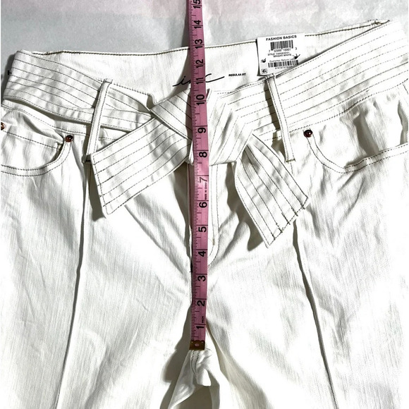 INC INTERNATIONAL CONCEPTS TIE-WAIST CULOTTE PANTS, WHITE, Size 12 - Picture 9 of 13